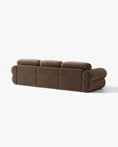 COLTAR MODULAR, OPHELIA, CIOCOLATIU, PE STANGA, 297 CM, CU TAPITERIE DIN TEXTIL CATIFEA VENUS, MICADONI - Img 4
