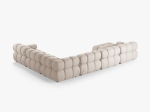COLTAR MODULAR PANORAMIC BELLIS, PE DREAPTA, BEJ, CU TAPITERIE DIN TEXTIL STRUCTURAT LIBERTY, MICADONI - Img 3