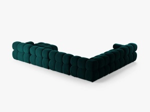 COLTAR MODULAR PANORAMIC BELLIS, PE STANGA PETROL INTENS, CU TAPITERIE DIN CATIFE VENUS, MICADONI - Img 3