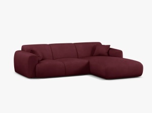 COLTAR MOLINO, 225 CM, PE DREAPTA, BORDO, CU TAPITERIE DIN TEXTIL CHENILLE REBEL, MICADONI - Img 2