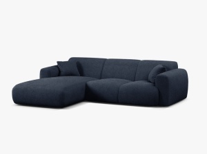 COLTAR MOLINO, 225 CM, PE STANGA, ALBASTRU INCHIS, CU TAPITERIE DIN TEXTIL BOUCLE BALOO, MICADONI - Img 2