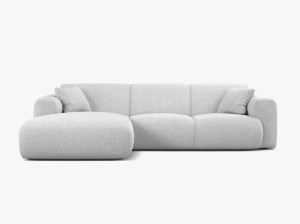 COLTAR MOLINO, 225 CM, PE STANGA, ARGINTIU, CU TAPITERIE DIN TEXTIL CHENILLE EDEN, MICADONI