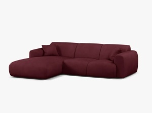 COLTAR MOLINO, 225 CM, PE STANGA, BORDO, CU TAPITERIE DIN TEXTIL CHENILLE REBEL, MICADONI - Img 2