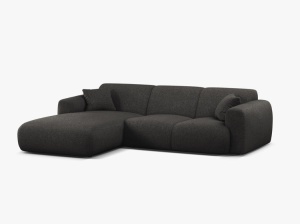 COLTAR MOLINO, 225 CM, PE STANGA, GRI ANTRACIT, CU TAPITERIE DIN TEXTIL CHENILLE EDEN, MICADONI - Img 2