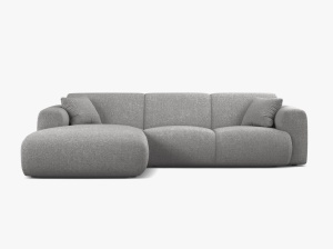 COLTAR MOLINO, 225 CM, PE STANGA, GRI DESCHIS, CU TAPITERIE DIN TEXTIL CHENILLE EDEN, MICADONI