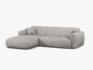 COLTAR MOLINO, 225 CM, PE STANGA, GRI DESCHIS, CU TAPITERIE DIN TEXTIL CHENILLE REBEL, MICADONI - Img 2