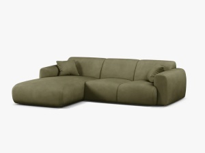 COLTAR MOLINO, 225 CM, PE STANGA, VERDE DESCHIS, CU TAPITERIE DIN TEXTIL CHENILLE REBEL, MICADONI - Img 2