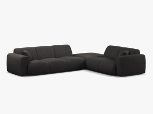 COLTAR MOLINO, 315 CM, PE DREAPTA, GRI ANTRACIT, CU TAPITERIE DIN TEXTIL CHENILLE EDEN, MICADONI
