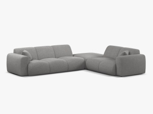 COLTAR MOLINO, 315 CM, PE DREAPTA, GRI DESCHIS, CU TAPITERIE DIN TEXTIL CHENILLE EDEN, MICADONI