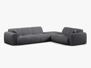 COLTAR MOLINO, 315 CM, PE DREAPTA, GRI INCHIS, CU TAPITERIE DIN TEXTIL BOUCLE BALOO, MICADONI