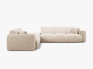 COLTAR MOLINO, 315 CM, PE STANGA, BEJ, CU TAPITERIE DIN TEXTIL BOUCLE BALOO, MICADONI - Img 2