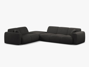 COLTAR MOLINO, 315 CM, PE STANGA, GRI ANTRACIT, CU TAPITERIE DIN TEXTIL CHENILLE EDEN, MICADONI