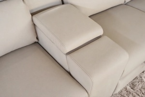 COLTAR MULTIFUNCTIONAL PRIME, 300X270CM, CU SPATIU DE DEPOZITARE, PRIZE, REALIZAT DIN LEMN SI PIELE ECO, CULOARE BEJ - Img 4
