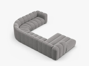 COLTAR PANORAMIC LUPIN, 370, PE DREAPTA, GRI DESCHIS, CU TAPITERIE DIN TEXTIL CHENILLE EDEN, MICADONI - Img 4
