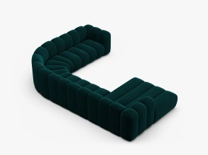 COLTAR PANORAMIC LUPIN, 370, PE STANGA, PETROL INTENS, CU TAPITERIE DIN TEXTIL CATIFEA VENUS, MICADONI - Img 4