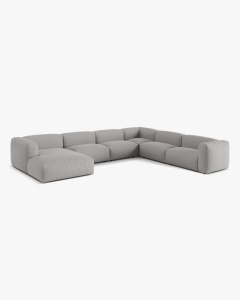 COLTAR PANORAMIC MARTINA, 160X106 CM, PE DREAPTA, GRI DESCHIS, TAPITAT CU TAPITERIE DIN TEXTIL STRUCTURAT BOSTON, MICADONI - Img 2