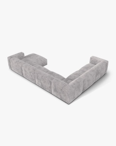 COLTAR PANORAMIC MARTINA, 160X106 CM, PE STANGA, GRI DESCHIS, TAPITAT CU TAPITERIE DIN TEXTIL CORDOI TILIA, MICADONI - Img 3