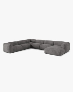 COLTAR PANORAMIC MARTINA, 160X106 CM, PE STANGA, GRI, TAPITAT CU TAPITERIE DIN TEXTIL CATIFEA VOGUE, MICADONI - Img 2