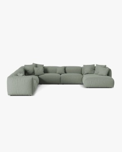 COLTAR PANORAMIC MARTINA, 160X106 CM, PE STANGA, VERDE MUSCHI, TAPITAT CU TAPITERIE DIN TEXTIL STRUCTURAT BOSTON, MICADONI