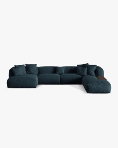 COLTAR PANORAMIC MARTINA, BLUE GEANS, 406 CM, DREAPTA, CU TAPITERIE DIN TEXTIL STRACTURAT BOSTON, MICADONI