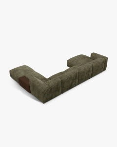 COLTAR PANORAMIC MARTINA, VERDE MUSCHI, 406 CM, DREAPTA, CU TAPITERIE DIN TEXTIL CORDOI TILIA, MICADONI - Img 3