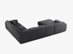 COLTAR PANORAMIC MOLINO, PE DREAPTA, GRI INCHIS, 326 CM, , CU TAPITERIE DIN TEXTIL BOUCLE BALOO, MICADONI - Img 3