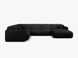 COLTAR PANORAMIC MOLINO, PE STANGA, NEGRU, 326 CM, , CU TAPITERIE DIN TEXTIL CHENILLE REBEL, MICADONI - Img 2