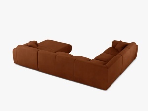 COLTAR PANORAMIC MOLINO, PE STANGA, PORTOCALIU, 326 CM, , CU TAPITERIE DIN TEXTIL CHENILLE REBEL, MICADONI - Img 3