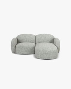 COLTAR PE DREAPTA, BLAIR, 194X 95, GRI CALD, CU TAPITERIE DIN TEXTIL STRUCTURAT BALTIMORE, MICADONI