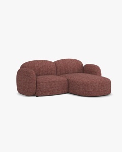 COLTAR PE DREAPTA, BLAIR, 194X 95, ROSU, CU TAPITERIE DIN TEXTIL STRUCTURAT BALTIMORE, MICADONI - Img 2