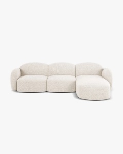 COLTAR PE DREAPTA, BLAIR, 274X 95, BEJ DESCHIS, CU TAPITERIE DIN TEXTIL CHENILLE EDEN, MICADONI