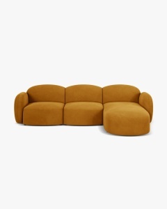 COLTAR PE DREAPTA, BLAIR, 274X 95, GALBEN, CU TAPITERIE DIN TEXTIL CATIFEA CASINO, MICADONI