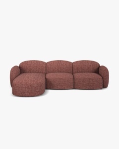 COLTAR PE DREAPTA, BLAIR, 274X 95, ROSU, CU TAPITERIE DIN TEXTIL STRUCTURAT BALTIMORE, MICADONI - Img 2