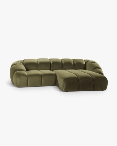 COLTAR PE DREAPTA DIANA, VERDE, 294X182 CM, TAPITAT CU TAPITERIE DIN TEXTIL CATIFEA SALVADOR, MICADONI - Img 2