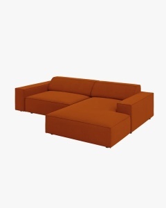 COLTAR PE DREAPTA JODIE, CU 3 LOCURI, 224X162 CM, ADANCIME SCAUN 62 CM, CARAMIZIU, TAPITAT CU TAPITERIE DIN TEXTIL STRUCTURAT MEGAN, MICADONI - Img 3