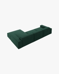 COLTAR PE DREAPTA JODIE, CU 4 LOCURI, 284X162 CM, ADANCIME SCAUN 62 CM, VERDE, TAPITAT CU TAPITERIE DIN TEXTIL STRUCTURAT MEGAN, MICADONI - Img 4