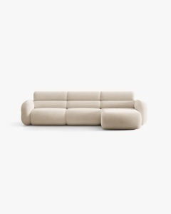 COLTAR PE DREAPTA, NEO, BEJ, 305X165 CM, TAPITAT CU TAPITERIE DIN TEXTIL BOUCLE BALOO, MICADONI