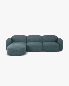 COLTAR PE STANGA, BLAIR, 274X 95, ALBASTRU DESCHIS, CU TAPITERIE DIN TEXTIL CHENILLE EDEN, MICADONI