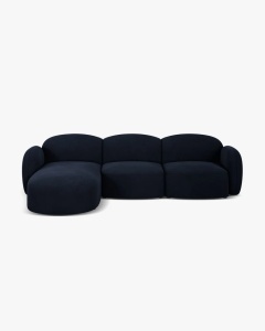 COLTAR PE STANGA, BLAIR, 274X 95, ALBASTRU ROYAL, CU TAPITERIE DIN TEXTIL CATIFEA CASINO, MICADONI