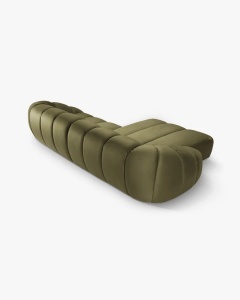 COLTAR PE STANGA DIANA, VERDE, 334X182 CM, TAPITAT CU TAPITERIE DIN TEXTIL CATIFEA SALVADORE, MICADONI - Img 2