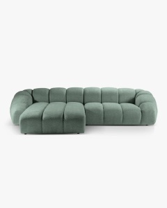 COLTAR PE STANGA DIANA, VERDE MENTA, 334X182 CM, TAPITAT CU TAPITERIE DIN TEXTIL STRUCTURAT BUBBLE, MICADONI - Img 3