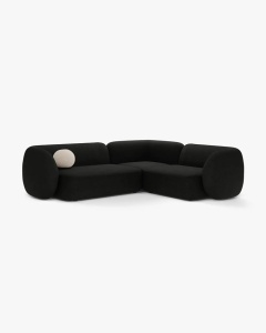 COLTAR PE STANGA, KATE, NEGRU, 252X220 CM, TAPITAT CU TAPITERIE DIN TEXTIL BOUCLE BALOO, MICADONI