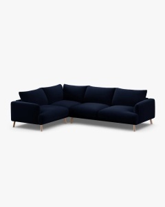 COLTAR PE STANGA, NAOMI, ALBASTRU ROYAL, 280X195 CM, TAPITAT CU TAPITERIE DIN TEXTIL CATIFEA SALVADOR, MICADONI - Img 4