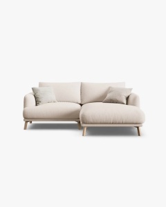 COLTAR PE STANGA, NAOMI, BEJ, 200X170 CM, TAPITAT CU TAPITERIE DIN TEXTIL STRUCTURAT LIBERTY, MICADONI