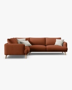 COLTAR PE STANGA, NAOMI, CARAMIZIU, 280X195 CM, TAPITAT CU TAPITERIE DIN TEXTIL STRUCTURAT LIBERTY, MICADONI