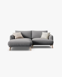 COLTAR PE STANGA, NAOMI, GRI, 200X170 CM, TAPITAT CU TAPITERIE DIN TEXTIL CATIFEA SALVADOR, MICADONI