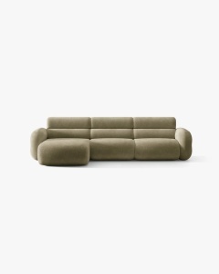 COLTAR PE STANGA, NEO, VERDE MASLINIU DESCHIS, 305X165 CM, TAPITAT CU TAPITERIE DIN TEXTIL CHENILLE GOLD, MICADONI