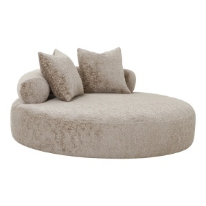 COLTAR ROTUND DAYBED CU 2 PERINI, DIN LEMN SI TEXTIL, CULOARE BEJ, HOUSE NORDIC