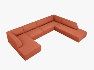 COLTAR RUBY, CU 7 LOCURI, PE DREAPTA, CORAI, CU TAPITERIE DIN TEXTIL STRUCTURAT, MICADONI - Img 3