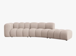COLTAR SEMIROTUND LUPIN, DREAPTA, 5 LOCURI, 335 CM, BEJ 30, TAPITERIE CHENILLE, DESIGN DEOSEBIT - Img 2
